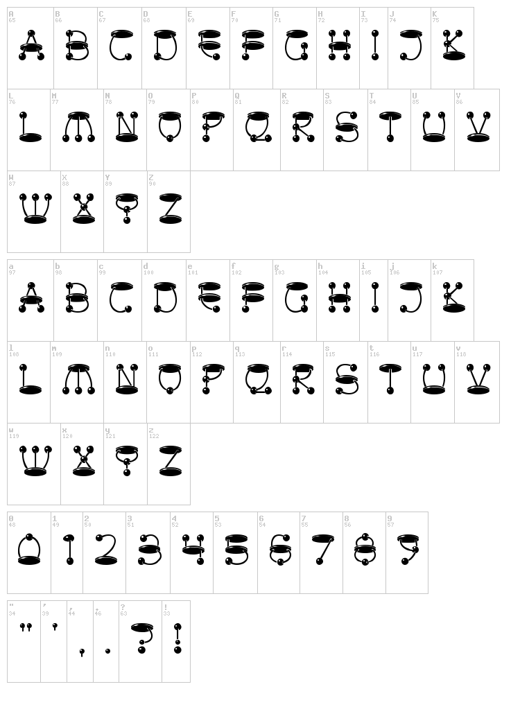 Atomic Picnic font map